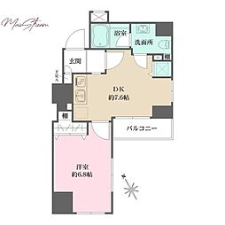 スパッジオ蔵前 1DKの間取図画像
