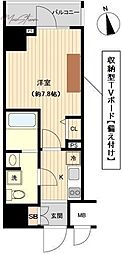 オーキッドレジデンス上野 1Kの間取図画像