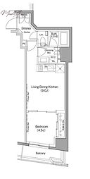 ザ・パークハビオ日本橋小伝馬町 1LDKの間取図画像