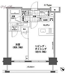 パークハビオ人形町 1LDKの間取図画像