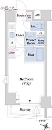 THEATERCOURT本駒込 1Kの間取図画像