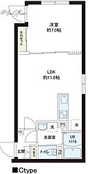 レピュア小石川レジデンス 1LDKの間取図画像