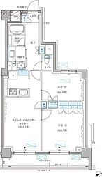 パークアクシス文京本郷 2LDKの間取図画像