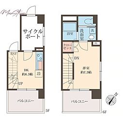 スフィア日本橋富沢町 1DKの間取図画像