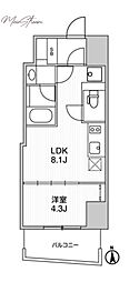 ALTERNA文京湯島(ルミーク文京湯島) 1LDKの間取図画像
