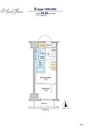 プラウドフラット浅草トレサージュ 1DKの間取図画像