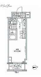 パークハビオ上野3丁目 ワンルームの間取図画像