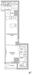 ザ・パークハビオ日本橋茅場町 1LDKの間取図画像