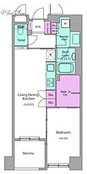 レジディア日本橋浜町 1LDKの間取図画像