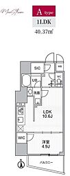S-RESIDENCE蔵前balm 1LDKの間取図画像