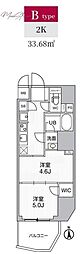S-RESIDENCE蔵前balm 1DKの間取図画像