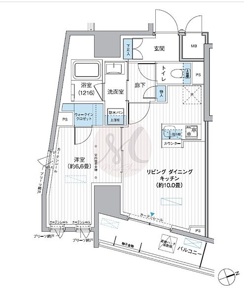 東京都台東区駒形1丁目(賃貸マンション1LDK・5階・42.49㎡)の写真 その2