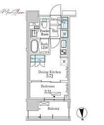 パークアクシス上野ＥＡＳＴ 11階1DKの間取り