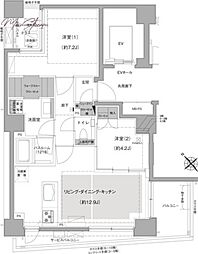 エルスタンザ文京白山 2階2LDKの間取り