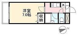 JR高徳線 昭和町駅 徒歩17分の賃貸マンション 4階1Kの間取り