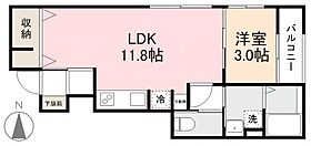 香川県高松市茜町23-13（賃貸アパート1LDK・1階・36.54㎡） その2