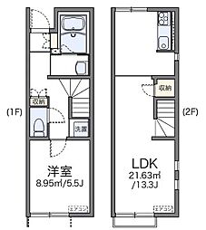 JR予讃線 端岡駅 徒歩8分の賃貸アパート 1階1LDKの間取り