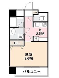 高松琴平電気鉄道志度線 今橋駅 徒歩2分の賃貸マンション 4階1Kの間取り