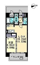 高松琴平電気鉄道琴平線 瓦町駅 徒歩3分の賃貸マンション 7階1LDKの間取り