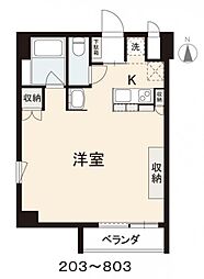 JR予讃線 高松駅 徒歩6分の賃貸マンション 4階1Kの間取り