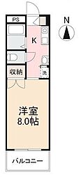 JR高徳線 昭和町駅 徒歩13分の賃貸マンション 3階1Kの間取り