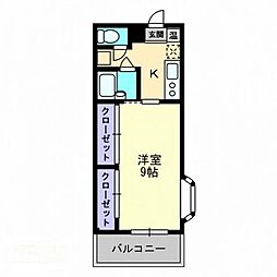 高松琴平電気鉄道志度線 松島二丁目駅 徒歩6分の賃貸マンション 1階1Kの間取り