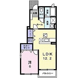 高松琴平電気鉄道琴平線 一宮駅 徒歩7分の賃貸アパート 1階1LDKの間取り