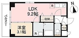 高松琴平電気鉄道琴平線 片原町駅 徒歩3分の賃貸マンション 9階1LDKの間取り