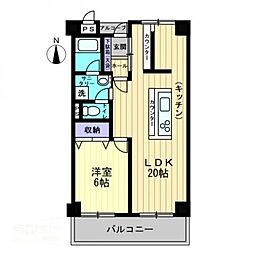 JR予讃線 高松駅 徒歩6分の賃貸マンション 4階1LDKの間取り