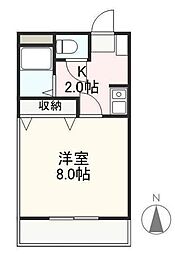 クレイドル3 1Kの間取図画像