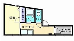 宮脇第15マンション 1Kの間取図画像