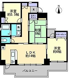 ストーンレイク子の浜B 3LDKの間取図画像