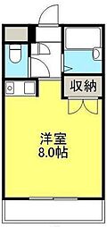 ミズホハイツ ワンルームの間取図画像