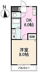 高松琴平電気鉄道琴平線 仏生山駅 徒歩15分の賃貸マンション 4階1DKの間取り