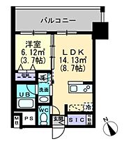 香川県高松市福田町2-1（賃貸マンション1LDK・6階・30.61㎡） その2