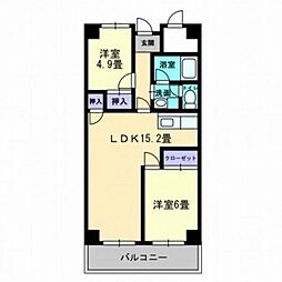 アーバン茜 2LDKの間取図画像