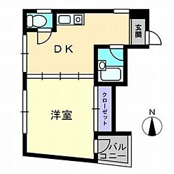メゾン塩屋 1DKの間取図画像