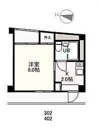 コーポ昭和 1Kの間取図画像