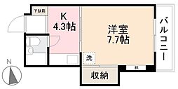 シルクアーク馬場 1Kの間取図画像