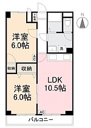 グローバル高松 2LDKの間取図画像