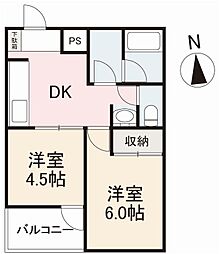 HAUS 1LDKの間取図画像