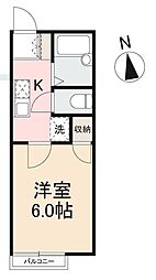 フォレスト三条 1Kの間取図画像