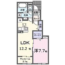 アリエッタＢ 104 ｜ 香川県高松市元山町1075番地1（賃貸アパート1LDK・1階・50.14㎡） その2