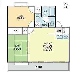 フォブール吉峰A 2LDKの間取図画像