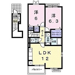 シムリーミナ3 2LDKの間取図画像