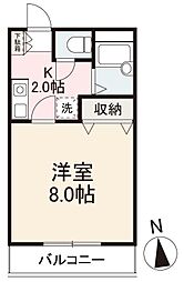 クレイドル6 1Kの間取図画像