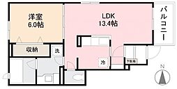 クアトロ 1階1LDKの間取り