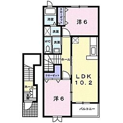 ヴィラージュ4 2LDKの間取図画像