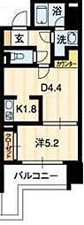 リアライズ瓦町 9階1DKの間取り