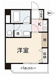 松本ビル 5階1Kの間取り